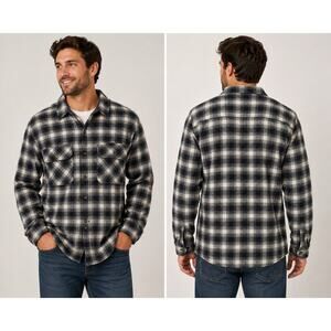 David Taylor Wool Blend Plaid Button Front Shirt Jacket Flannel Men’s Size M